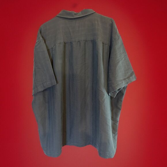 BIG & TALL Van Heusen Graphic Casual Button Up Shirt Blue 2XL GUC - Picture 6 of 6